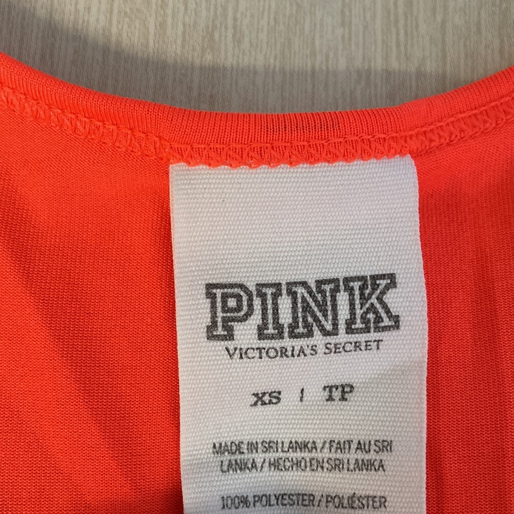Pink | Orange graphic racerback tank, Sz XS “There’s no We in Pizza” - Picture 5 of 8